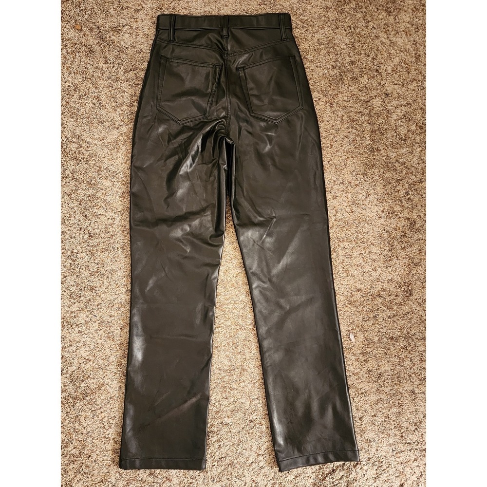 Abercrombie Curve Love 90s Straight Ultra High Rise Vegan Leather Pants 26/2 - Picture 5 of 9